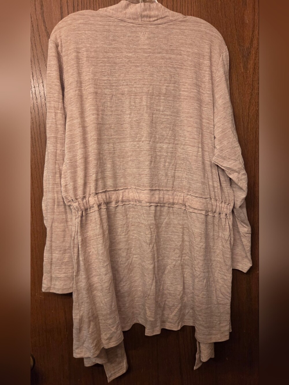 Ana Lightweight Tan Open Front Hi-Lo Cardigan Women's 1X - Picture 5 of 9